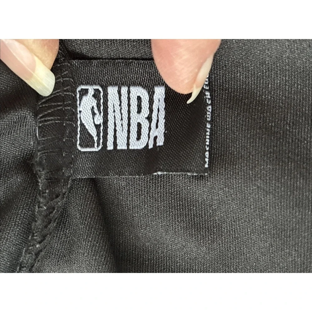 NBA Basketball Men's Medium Black and Red Striped Ball or Nothing Activewear Tee